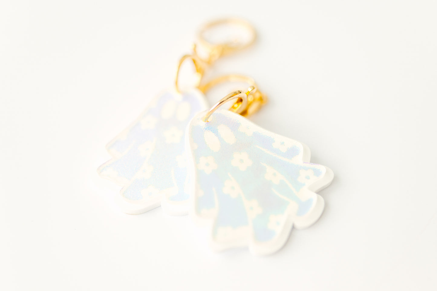 Iridescent Groovy Ghost Keychain