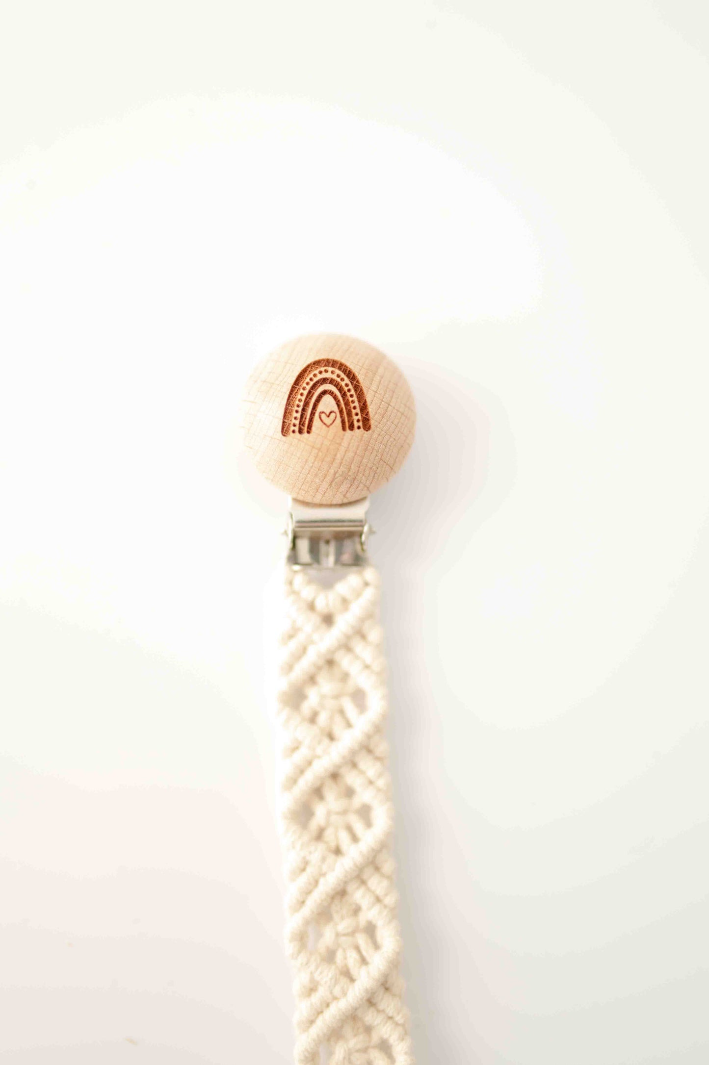 Rainbow Macrame Pacifier Clips