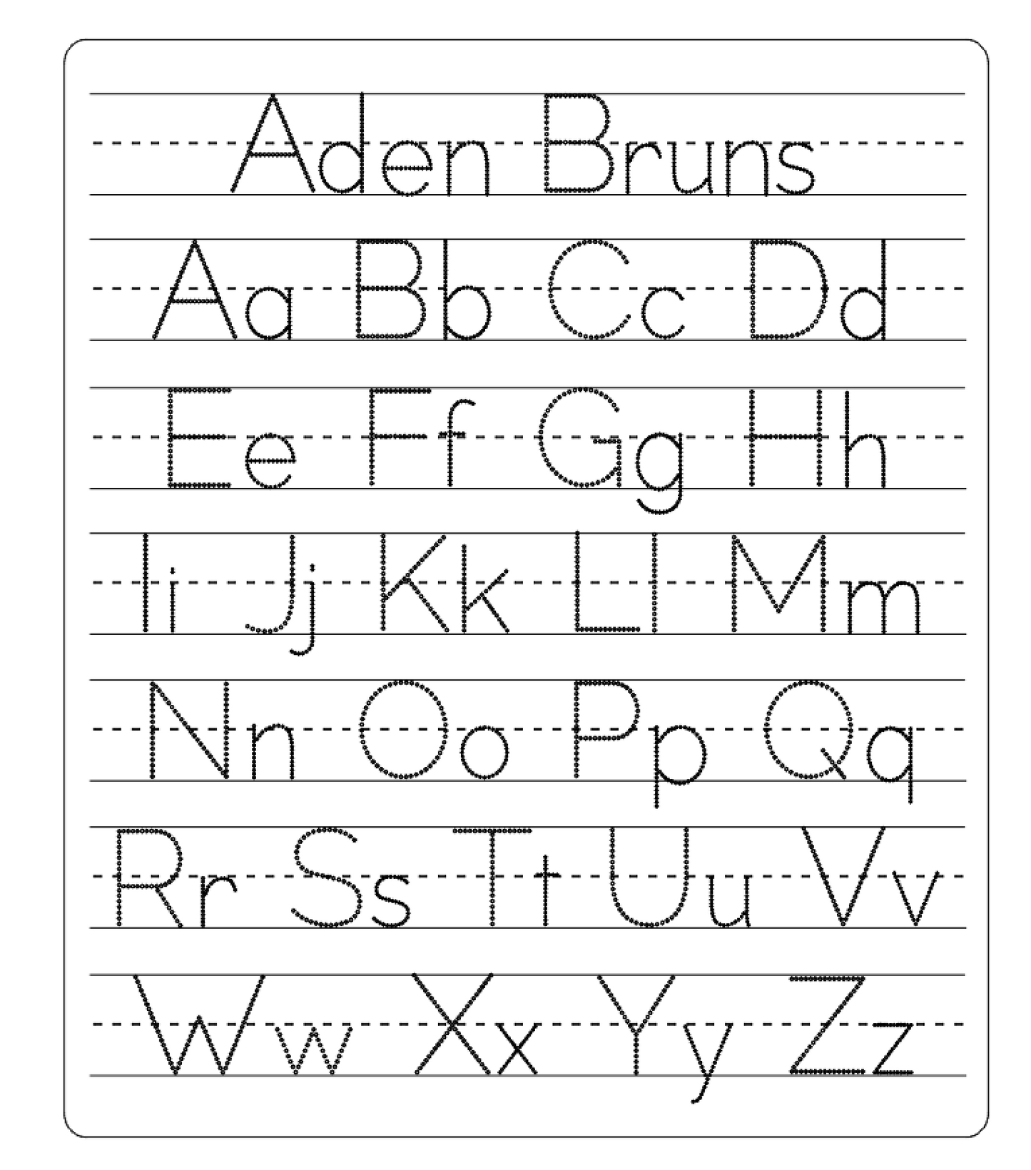 Dry Erase Alphabet Tracing Board