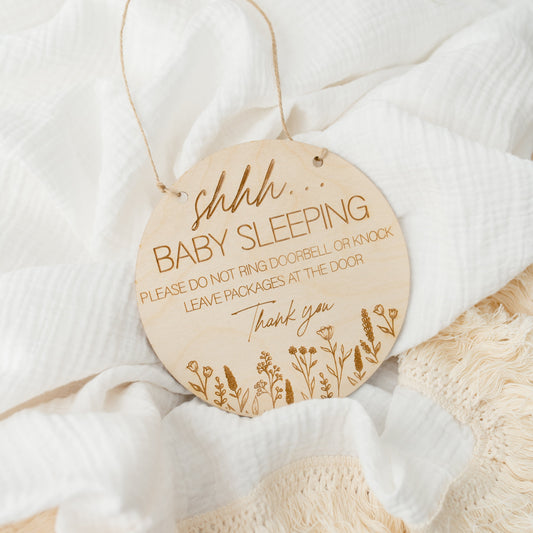 Shh..Baby Is Sleeping Door Hanger Sign