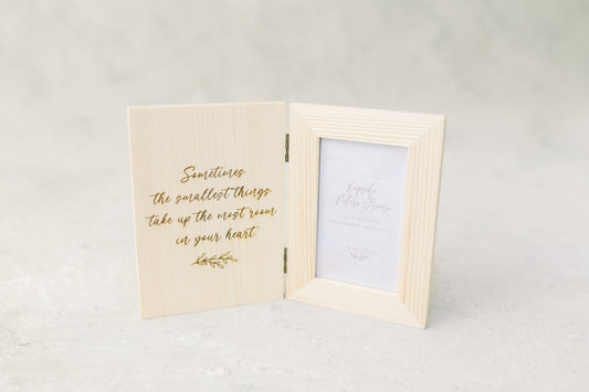 Personalizable Double Hinged Wood Picture Frame