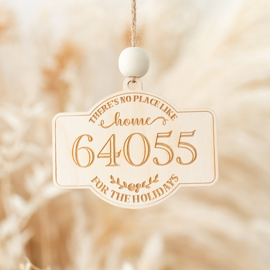 Home for the Holidays Custom Zip Code Ornament