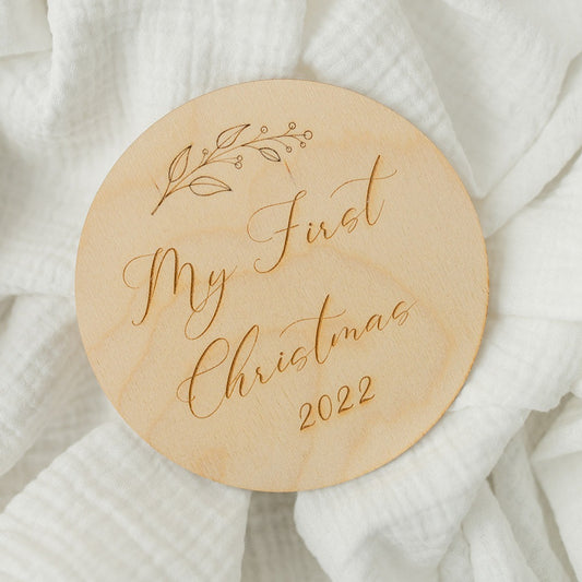 Baby's First Christmas Plaque | Photo Prop