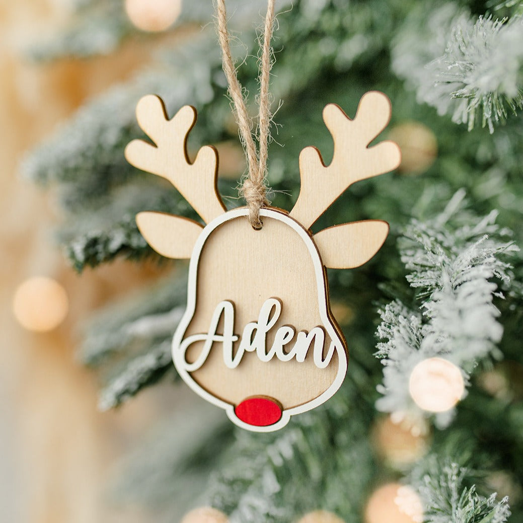 Personalized Rudolph Ornament | Gift Tag