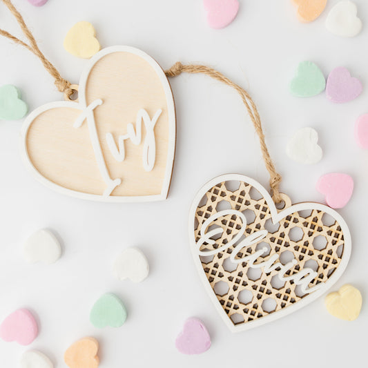Personalized Name Valentine Heart Gift Tag