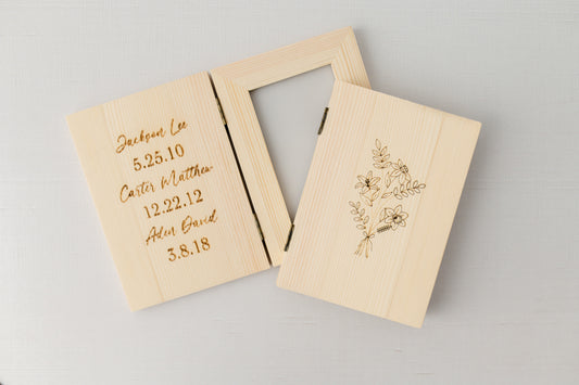 Mother's Day Double Hinged Custom Wood Picture Frame