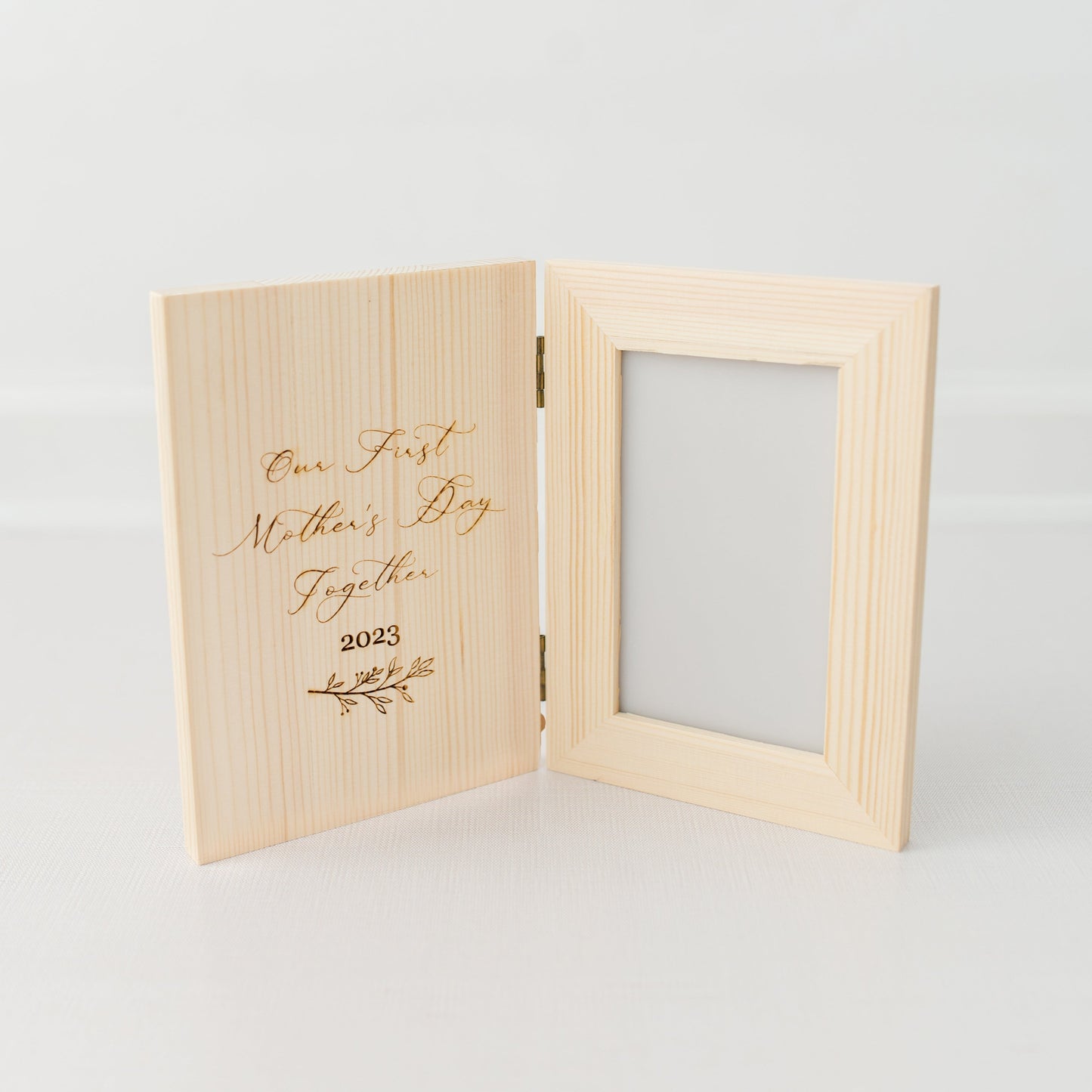 Mother's Day Double Hinged Custom Wood Picture Frame