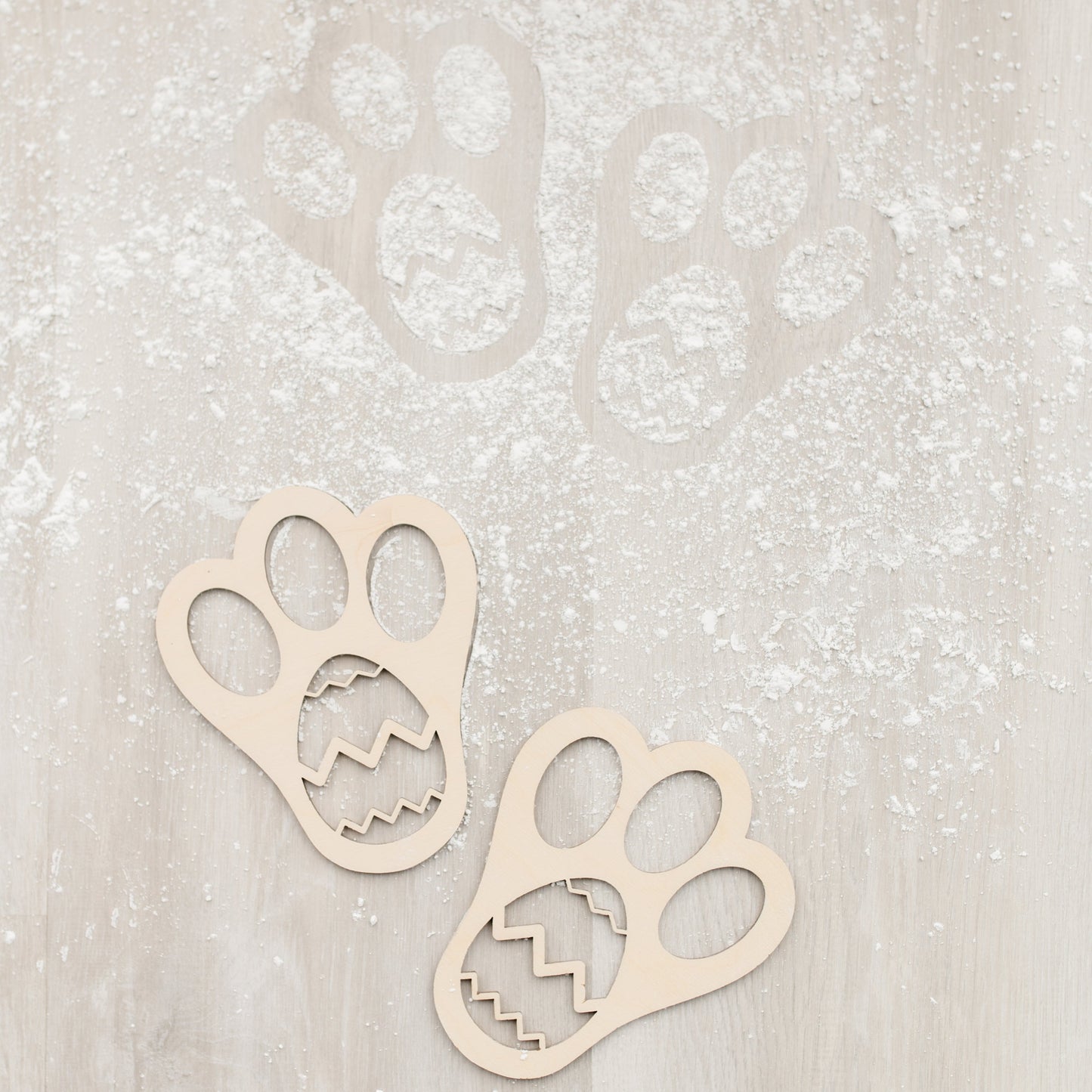 Easter Bunny Footprint Wood Stencils