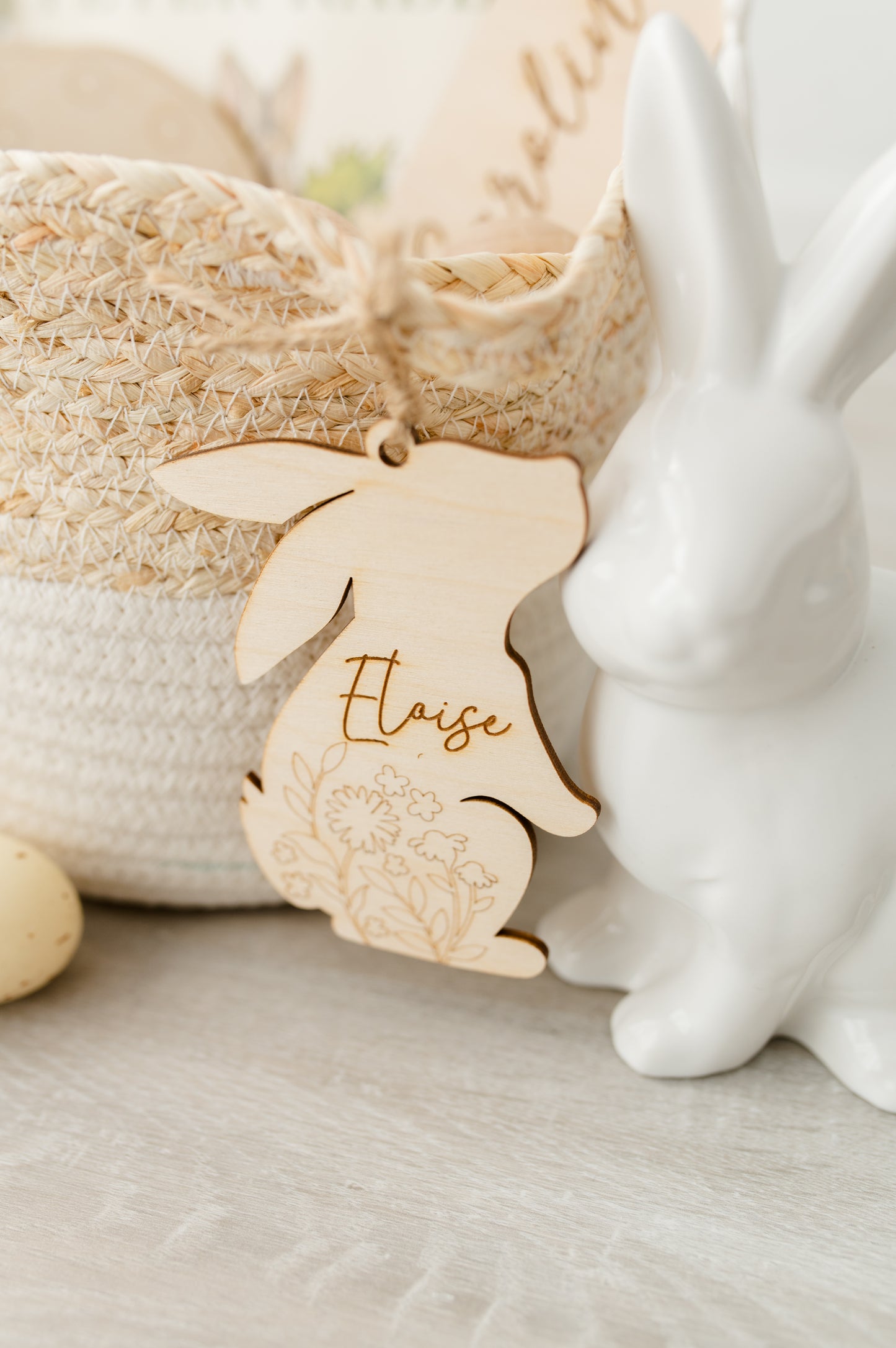 Bunny Personalized Name Easter Basket Tag
